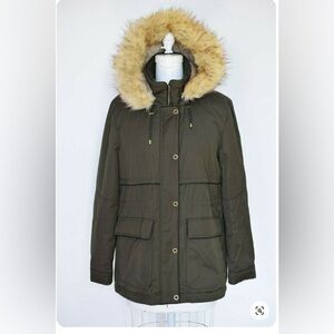 🧥Zara Trafaluc Faux Fur, Hooded Winter Coat Size XS